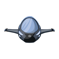 Image showing Front view of spaceship vector illustration on white background