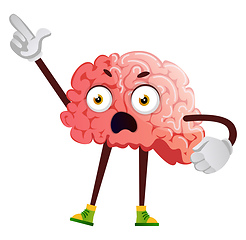 Image showing Brain is giving orders, illustration, vector on white background