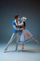 Image showing Young and graceful ballet dancers as Cinderella fairytail characters.