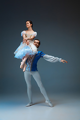 Image showing Young and graceful ballet dancers as Cinderella fairytail characters.