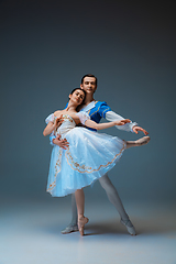 Image showing Young and graceful ballet dancers as Cinderella fairytail characters.