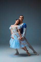 Image showing Young and graceful ballet dancers as Cinderella fairytail characters.