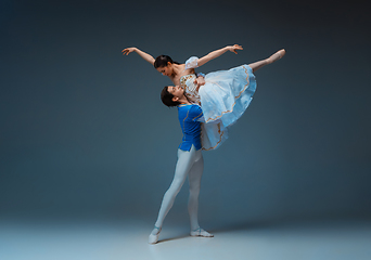 Image showing Young and graceful ballet dancers as Cinderella fairytail characters.