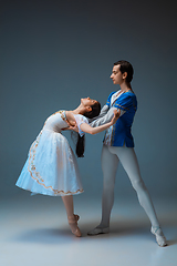 Image showing Young and graceful ballet dancers as Cinderella fairytail characters.