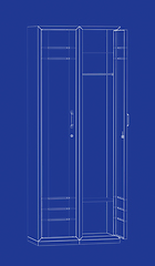 Image showing 3D model of wardrobe lockers