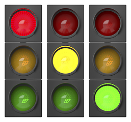 Image showing Set of traffic lights