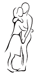 Image showing Illustration of couple in hug