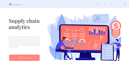 Image showing Supply chain analytics concept landing page