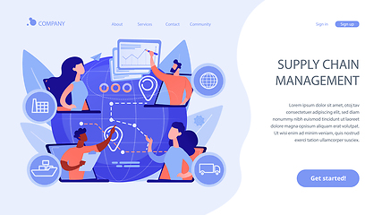 Image showing Supply chain management concept landing page