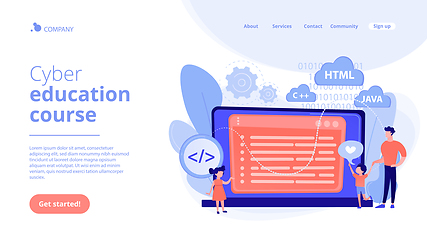 Image showing Computer programming camp concept landing page.