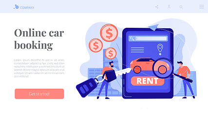 Image showing Rental car service concept landing page.