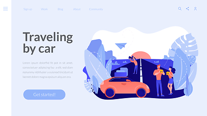 Image showing Road trip concept landing page