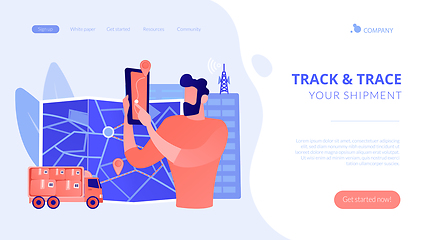 Image showing Post service tracking concept landing page