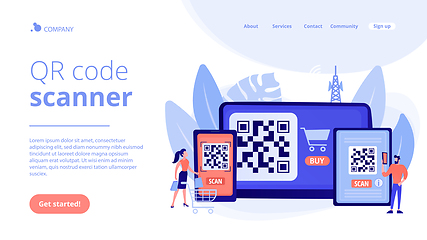 Image showing QR code concept landing page