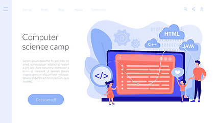 Image showing Computer programming camp concept landing page.