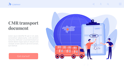 Image showing Road transport documents concept landing page