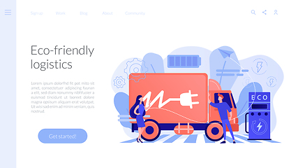 Image showing Electric trucks concept landing page.