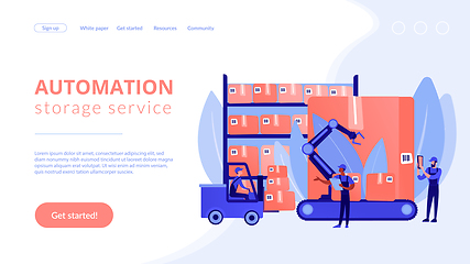 Image showing Warehouse logistics concept landing page.