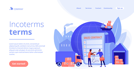 Image showing Sales contract terms concept landing page