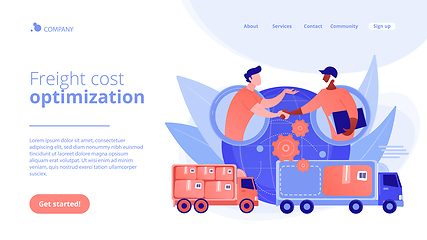 Image showing Collaborative logistics concept landing page