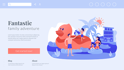 Image showing Family vacation concept landing page