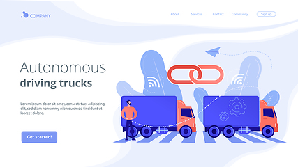 Image showing Truck platooning concept landing page.