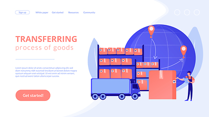 Image showing Transit warehouse concept landing page