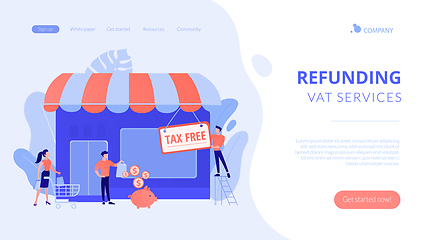 Image showing Tax free service concept landing page