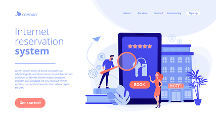 Image showing Booking hotel concept landing page