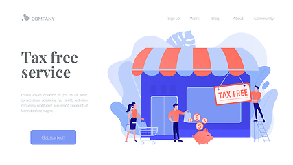 Image showing Tax free service concept landing page