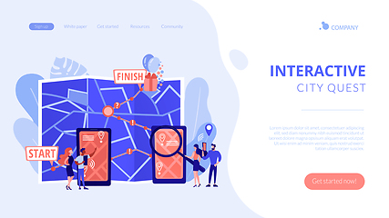 Image showing Interactive city quest concept landing page