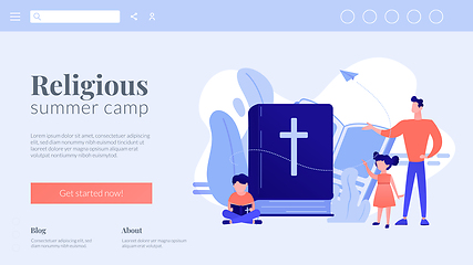 Image showing Religious summer camp concept landing page.