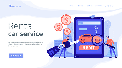 Image showing Rental car service concept landing page.