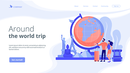 Image showing Traveling the world concept landing page