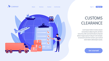 Image showing Customs clearance concept landing page