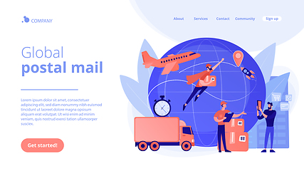 Image showing Express delivery service concept landing page.