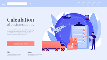 Image showing Customs clearance concept landing page