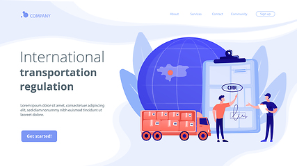 Image showing Road transport documents concept landing page