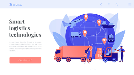 Image showing Business logistics concept landing page.