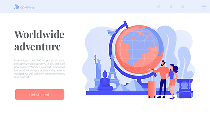 Image showing Traveling the world concept landing page