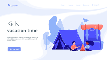 Image showing Summer camp concept landing page.