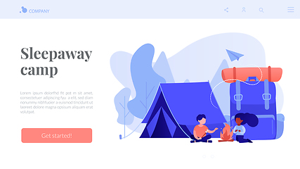 Image showing Summer camp concept landing page.