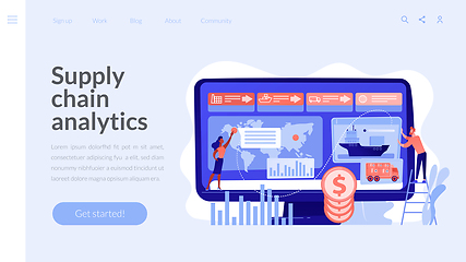 Image showing Supply chain analytics concept landing page