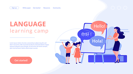 Image showing Computer programming camp concept landing page.