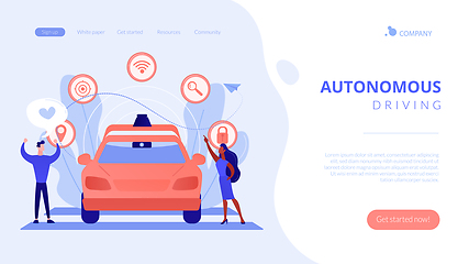 Image showing Autonomous driving concept landing page.