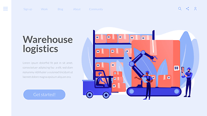 Image showing Warehouse logistics concept landing page.