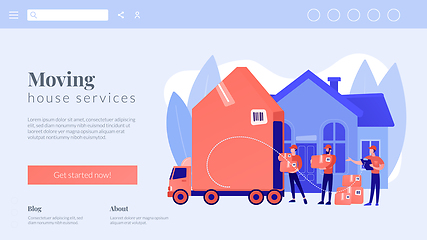 Image showing Moving house services concept landing page.