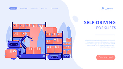 Image showing Warehousing robotization concept landing page