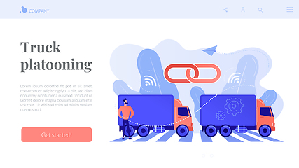 Image showing Truck platooning concept landing page.