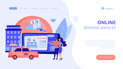 Image showing Online booking services concept landing page